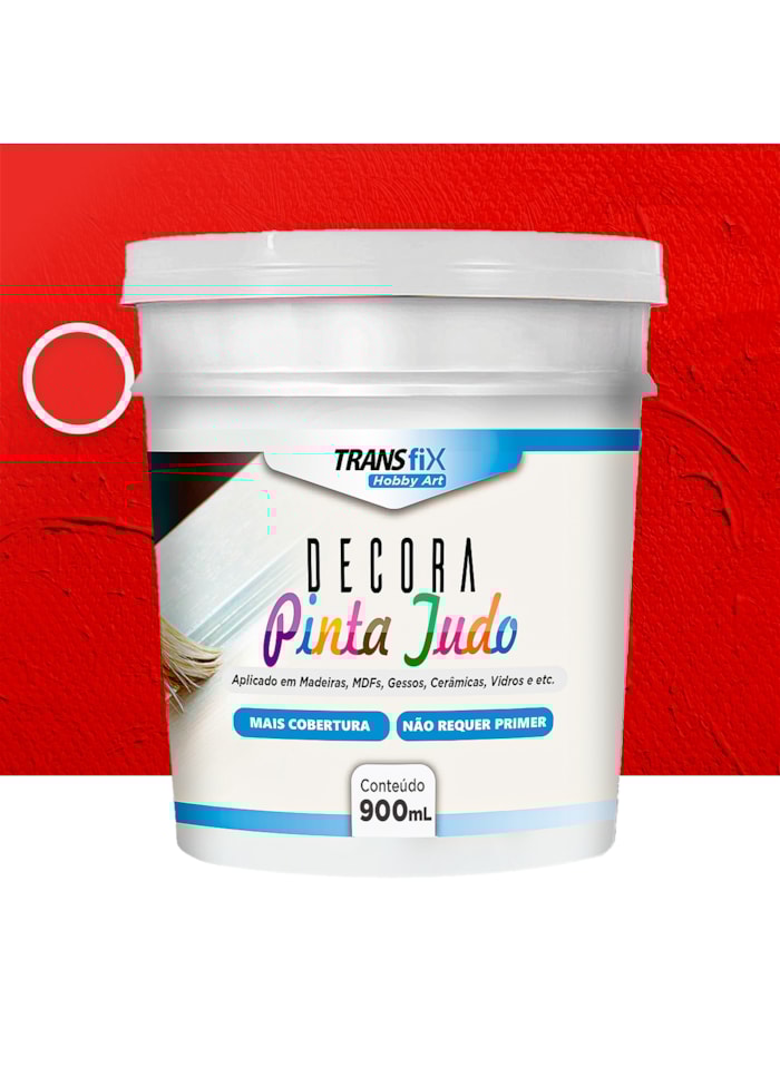 Hobby Art Decora Pinta Tudo, 900ML Vermelho Cardinal - Fácil Limpeza, Secagem Rápida