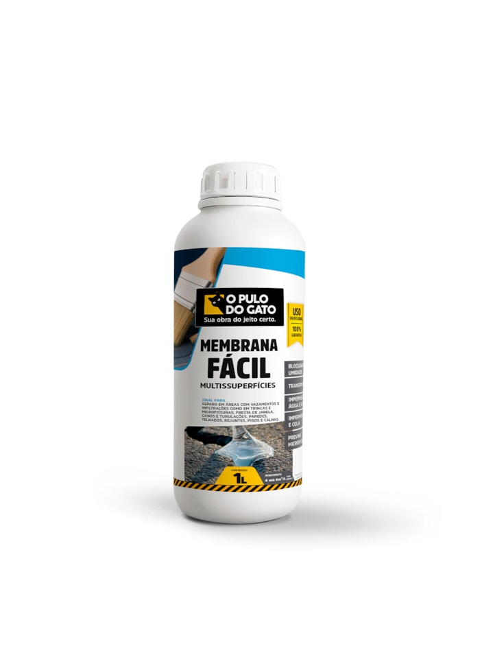 Impermeabilizante Incolor Membrana Fácil para Pequenos Reparos 1L - Pulo do Gato