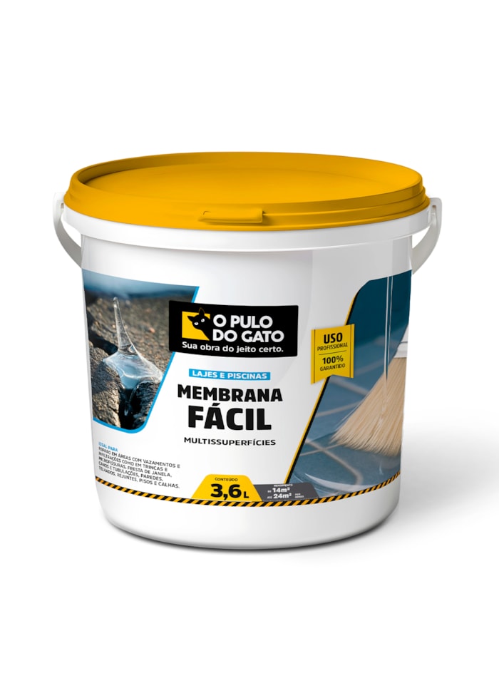 Impermeabilizante Incolor Membrana Fácil para Pequenos Reparos 3,6L - Pulo do Gato
