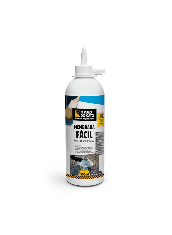 Impermeabilizante Incolor Membrana Fácil para Pequenos Reparos 500ML - Pulo do Gato
