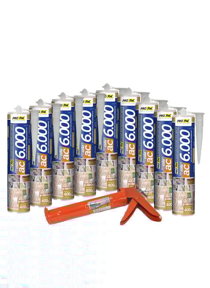 Kit 10x Cola Extra Forte AC6000 400G + Aplicador de Ferro Bestfer