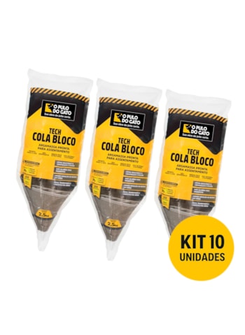 Kit 10x Tech Cola Bloco - Argamassa Pronta para Assentamento 2,5KG Pulo do Gato