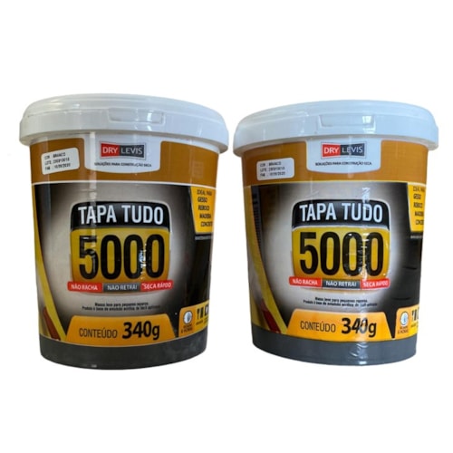 Kit 2 Massa Flex Tapa Tudo Tapa Buraco 5000 Pote De 340g