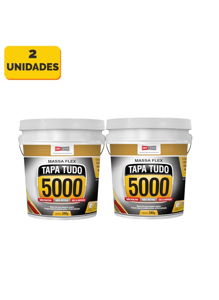 Kit 2 Massa Tapa Tudo Tapa Buraco 5000 Pote De 340g