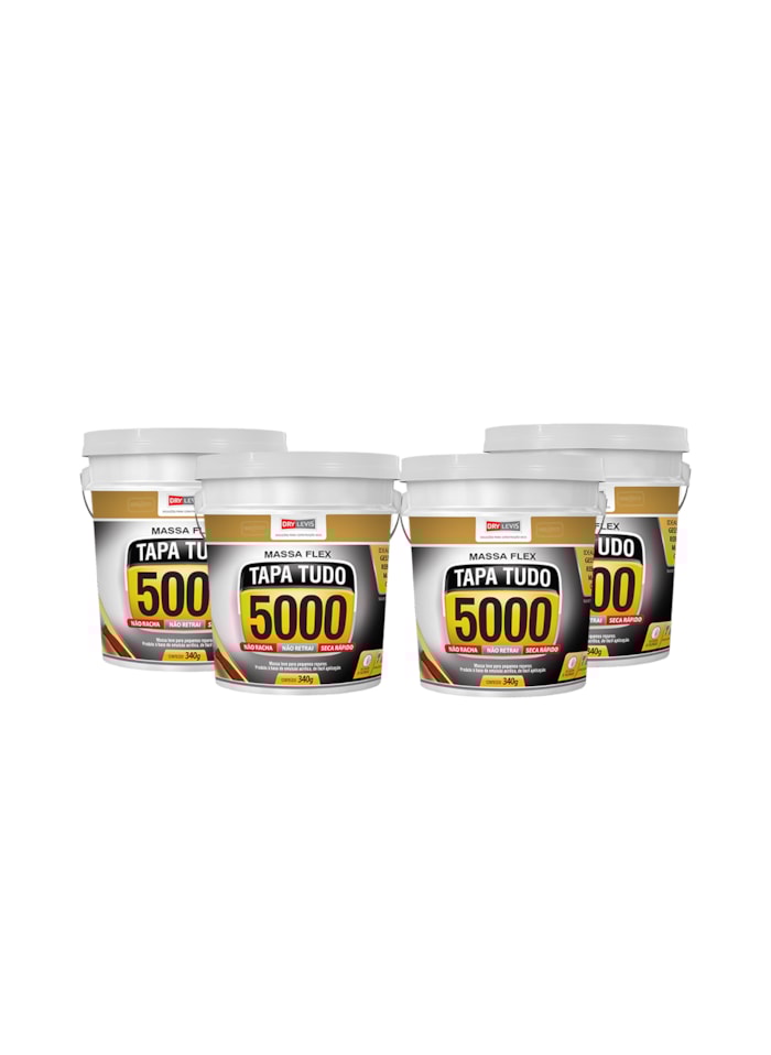 Kit 4 Massa Tapa Tudo Tapa Buraco 5000 Pote De 340g