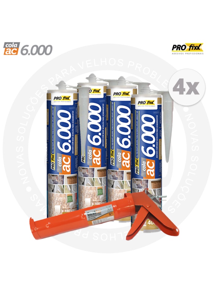 Kit 4x Cola Extra Forte AC6000 400G + Aplicador de Ferro Bestfer