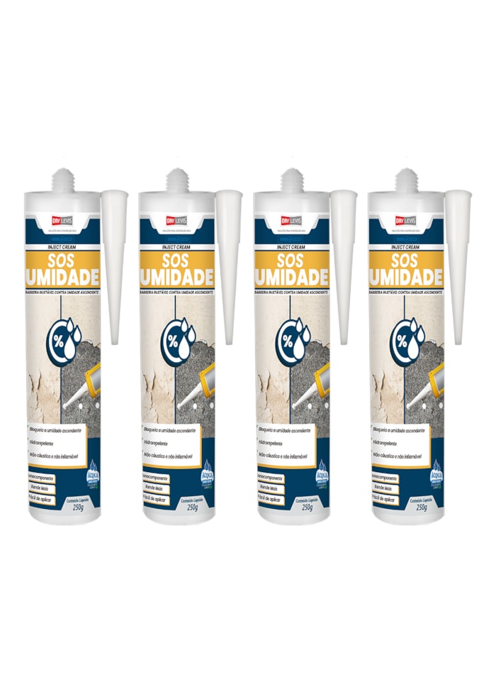 Kit 4x SOS Umidade Bisnaga 250G - Bege