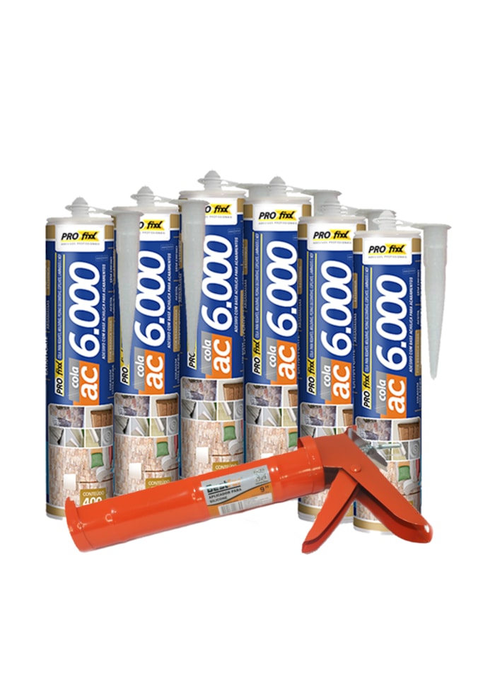 Kit 6x Cola Extra Forte AC6000 400G + Aplicador de Ferro Bestfer