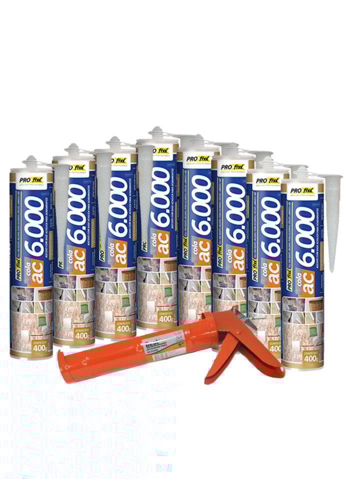 Kit 8x Cola Extra Forte AC6000 400G + Aplicador de Ferro Bestfer
