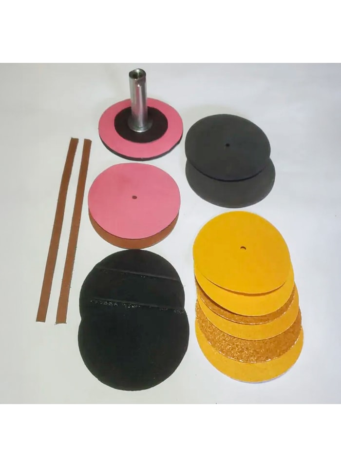 Kit Boina de Polimento Flexível 12cm + EVA e Couro - Cupins de Aço