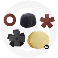 Kit Boina para Polimento Cogumelo 6cm Com Velcro - Cupins de Aço