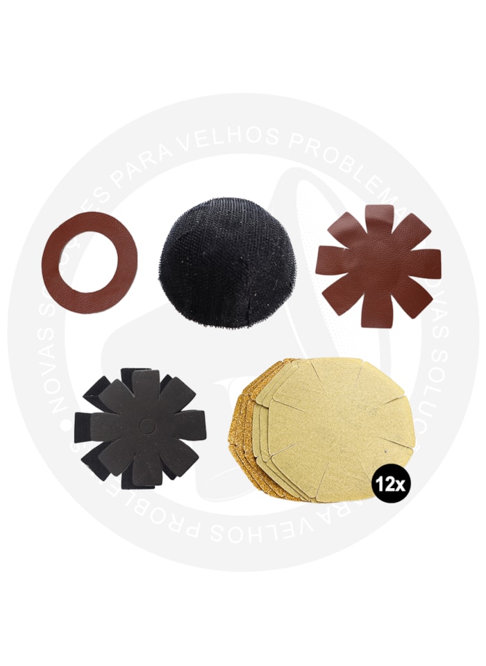 Kit Boina para Polimento Cogumelo 8cm Com Velcro - Cupins de Aço