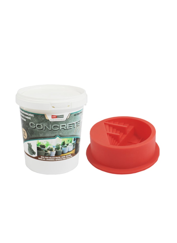 KIT Concrete Design 1KG + Molde Vaso Escada Suculenta