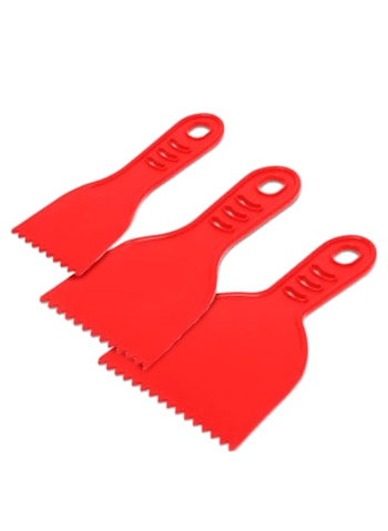 KIT Espátula Plástica Dentada com Cabo 6CM / 8CM / 10CM Roma