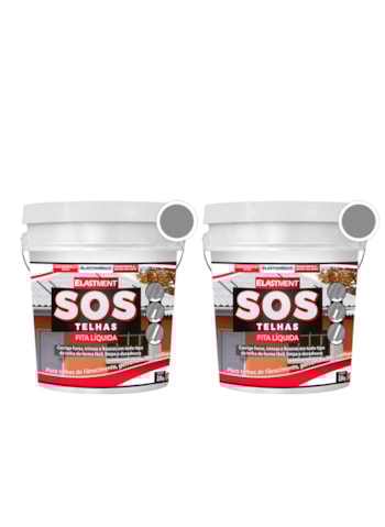 KIT Fita Multiuso Líquida para Telhados SOS Telhas 900g Cinza - 2 Unidades