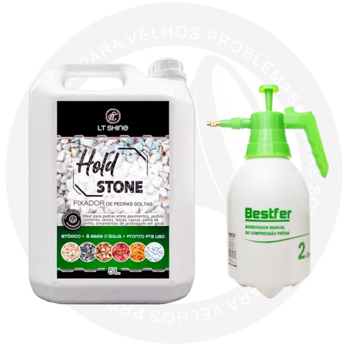 KIT Fixador de Pedras Hold Stone 5L + Borrifador Manual de Compressão Prévia 2L Bestfer