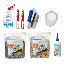 KIT Hobby Art Resin Stone 1kg Agra / Vesúvio + Perfect Mono 100G + Anti Bolhas + 2 Misturador + Desempenadeira + Molde