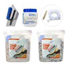 Kit Hobby Art Resin Stone 1kg São Paulo / Natal + Smart Resina 250ML + Desempenadeira Roma + Molde Silicone Mini Vaso