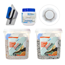 KIT Hobby Art Resin Stone 1kg São Paulo / Natal + Smart Resina 250ML + Desempenadeira Roma + Molde Silicone Octagono