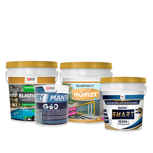 Kit Laje 2 - Cimento Elástico 20KG + Drymanta 10M + Smart Resina 3,6ML + Massa Antitrinca Highflex 4