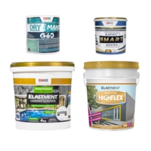 Kit Laje 4m² - Cimento Elástico 4KG + Drymanta 4M + Smart Resina 900ML + Massa Antitrinca Highflex 4KG