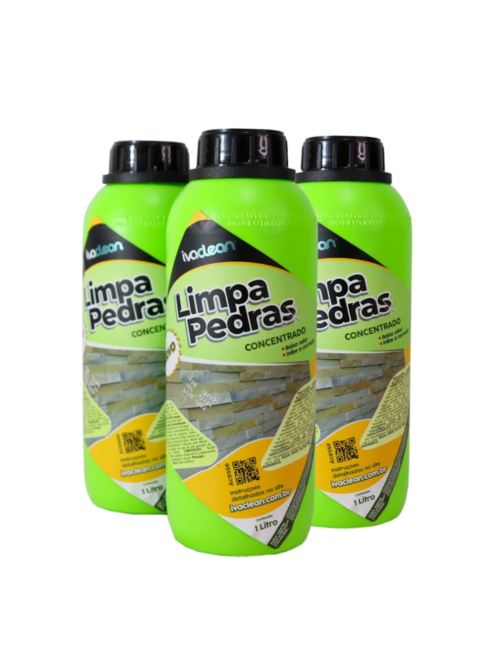 Kit Limpa Pedras Biodegradável Ivaclean 1L - 3 unidades