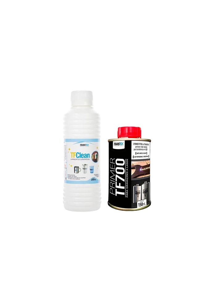 KIT Limpador de Superfícies TF Clean 200ML + Primer para Gravações a Laser TF700 Black 150ML