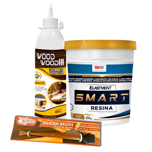 Kit Madeira 4 - Cola Wood Wood 497G + Smart Resina 900ML