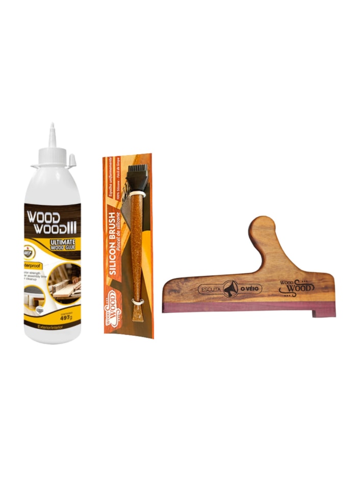 Kit Marceneiro 1 - Cola para Madeira III 497G + Empurrador de Madeira + Pincel de Silicone