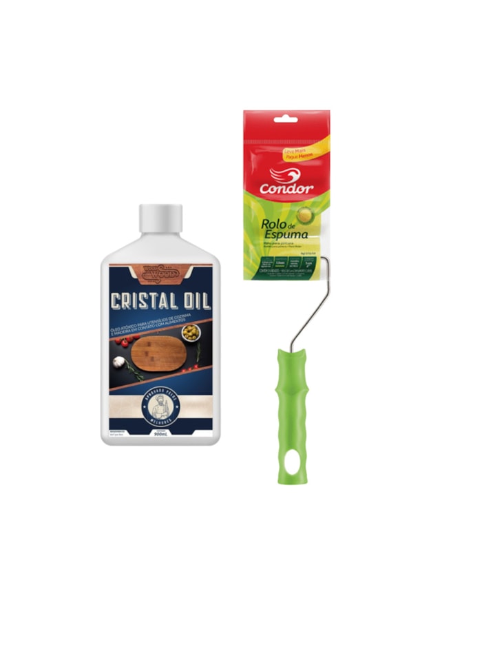 Kit Marceneiro 5 - Cristal Óleo 900ML + Rolo de Espuma 5CM Condor