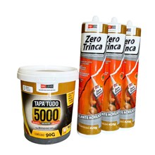 Kit Massa Tapa Tudo 5000 90G + 3x Selante Acrílico Zero Trinca 420G