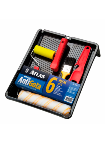 Kit Pintura Parede Antigotas Completo Atlas - 6 Peças