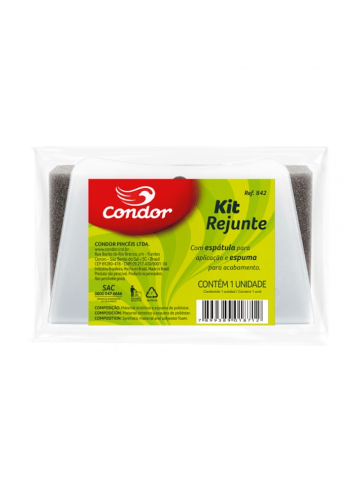 Kit Rejunte e Decoração - Espátula Plástica + Bloco de Espuma