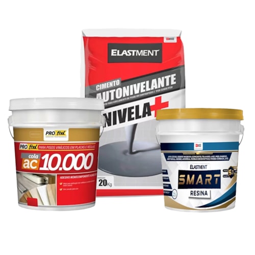 KIT Smart Resina 3,6L +  Autonivelante 20KG Cinza + AC10000 4KG