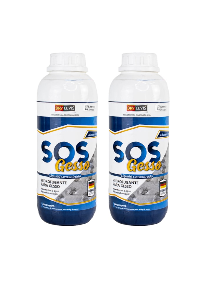 Kit SOS Gesso Hidrofugante Para Gesso 1L - 2 unidades