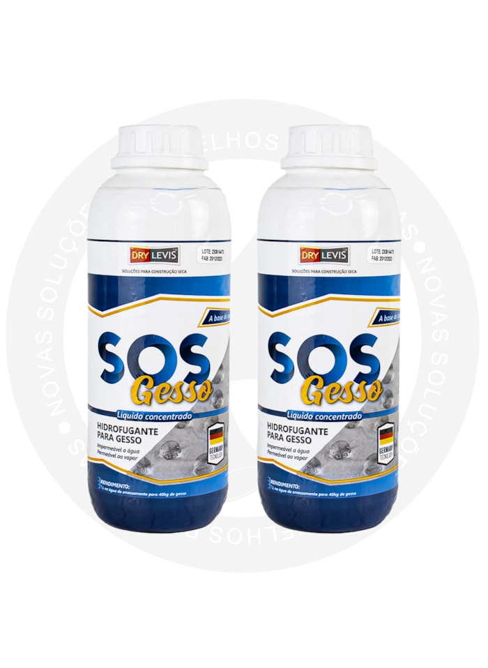 Kit SOS Gesso Hidrofugante Para Gesso 1L - 2 unidades