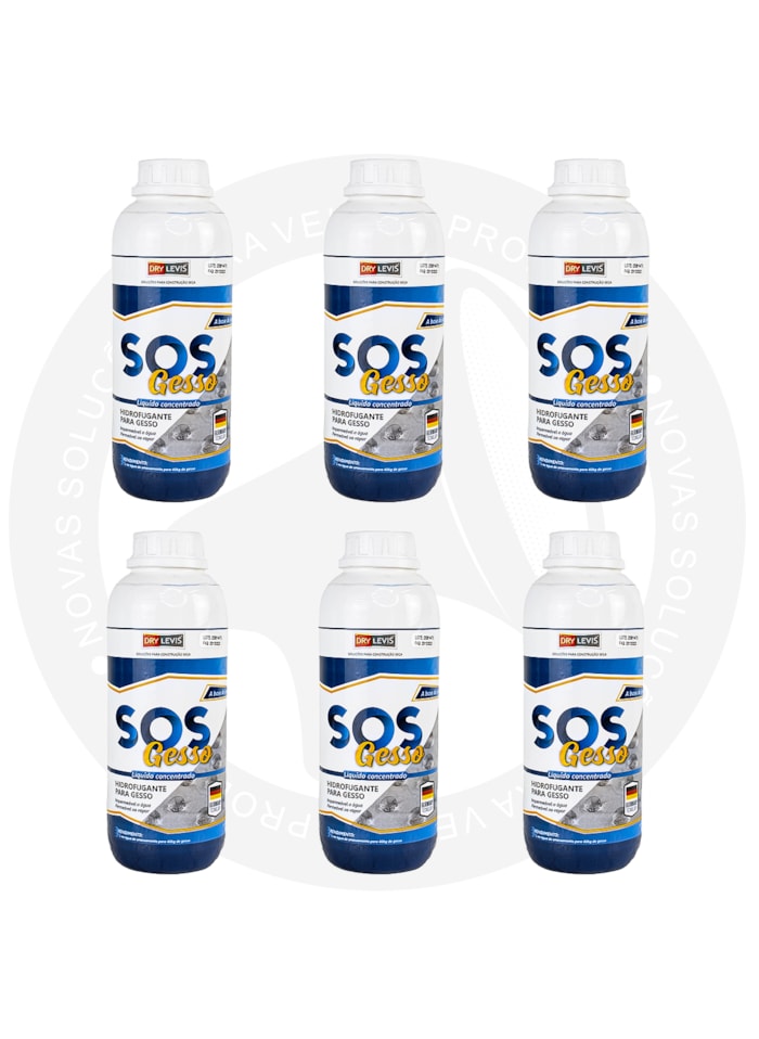 Kit SOS Gesso Hidrofugante Para Gesso 1L - 6 unidades