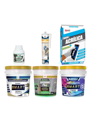 Kit Tratamento de Umidade Ascendente c/ Massa Acrílica - 20m²