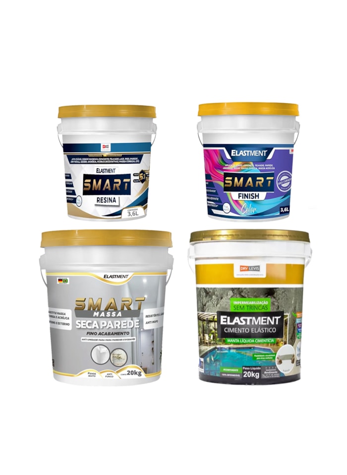 Kit Tratamento de Umidade para Pressão Negativa c/ Cimento Elástico - 20m²