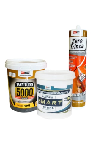 Kit Zero Trinca 1 - Massa Tapa Tudo 90G + Smart Resina 250ML + Selante Acrílico Zero Trinca 420G