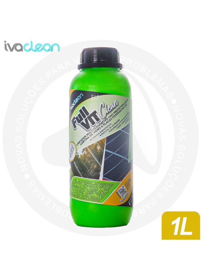 Limpador Multiuso Fullvit IvaClean 1L, Incolor - Remove Tintas, Limpa Vidros e Placas Solares