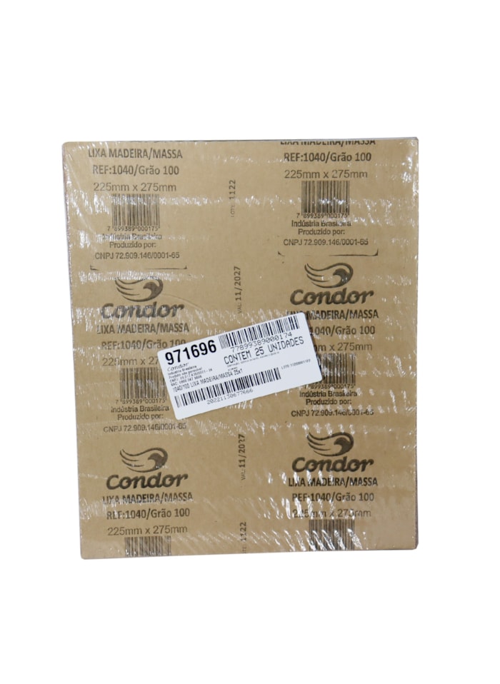 Lixa para Madeira e Massa Condor - Grão 100