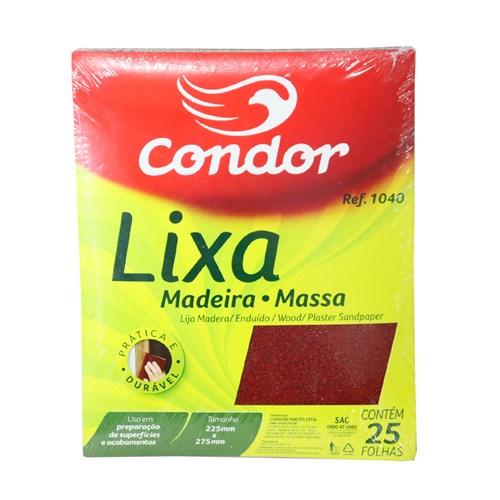 Lixa para Madeira e Massa Condor - Grão 220