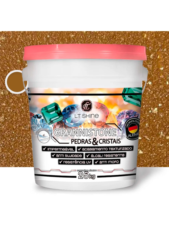 LT Shine Grannistone Pedras e Cristais, 25KG Âmbar - Interno e Externo, Anti Sujidade