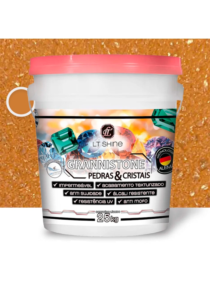 LT Shine Grannistone Pedras e Cristais, 25KG Citrino - Interno e Externo, Anti Sujidade