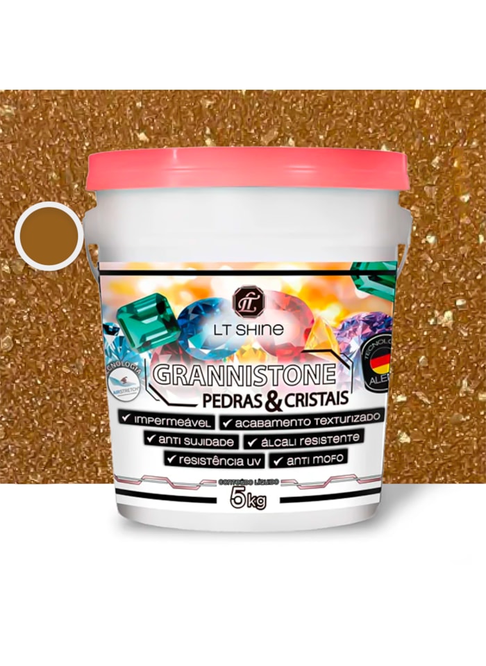 LT Shine Grannistone Pedras e Cristais, 5KG Âmbar - Impermeável, Anti Mofo