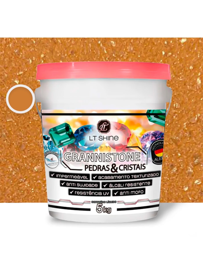 LT Shine Grannistone Pedras e Cristais, 5KG Citrino - Impermeável, Anti Mofo