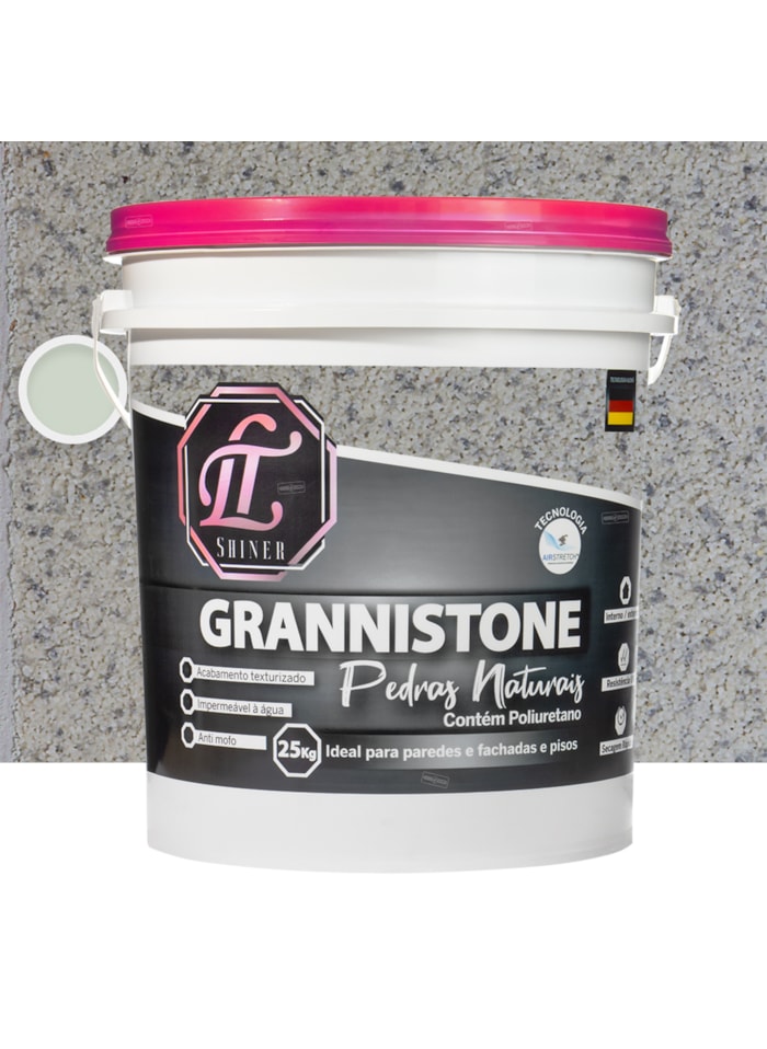 LT Shine Grannistone Pedras Naturais, 25KG Branco Dallas - Interno e Externo, Pronto para Uso