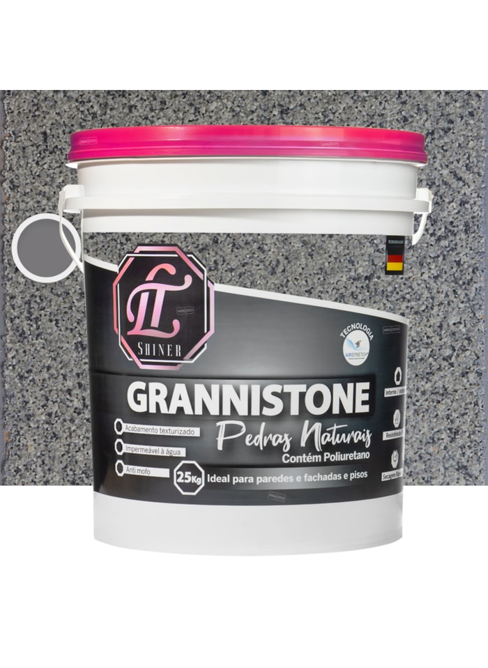 LT Shine Grannistone Pedras Naturais, 25KG Cinza Andorinha - Interno e Externo, Pronto para Uso