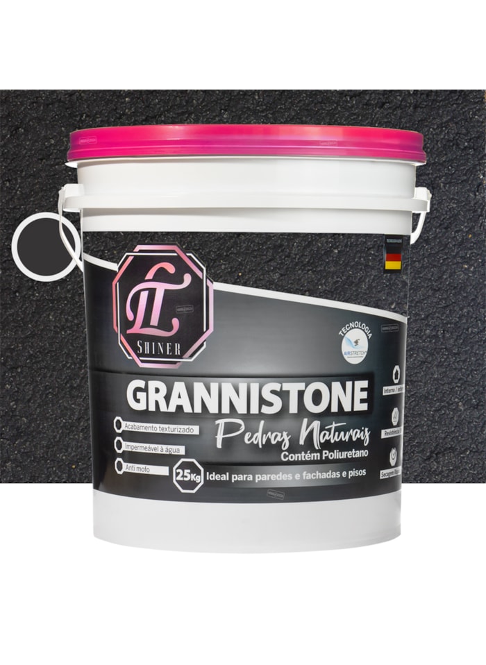 LT Shine Grannistone Pedras Naturais, 25KG Cinza Grafite - Interno e Externo, Pronto para Uso